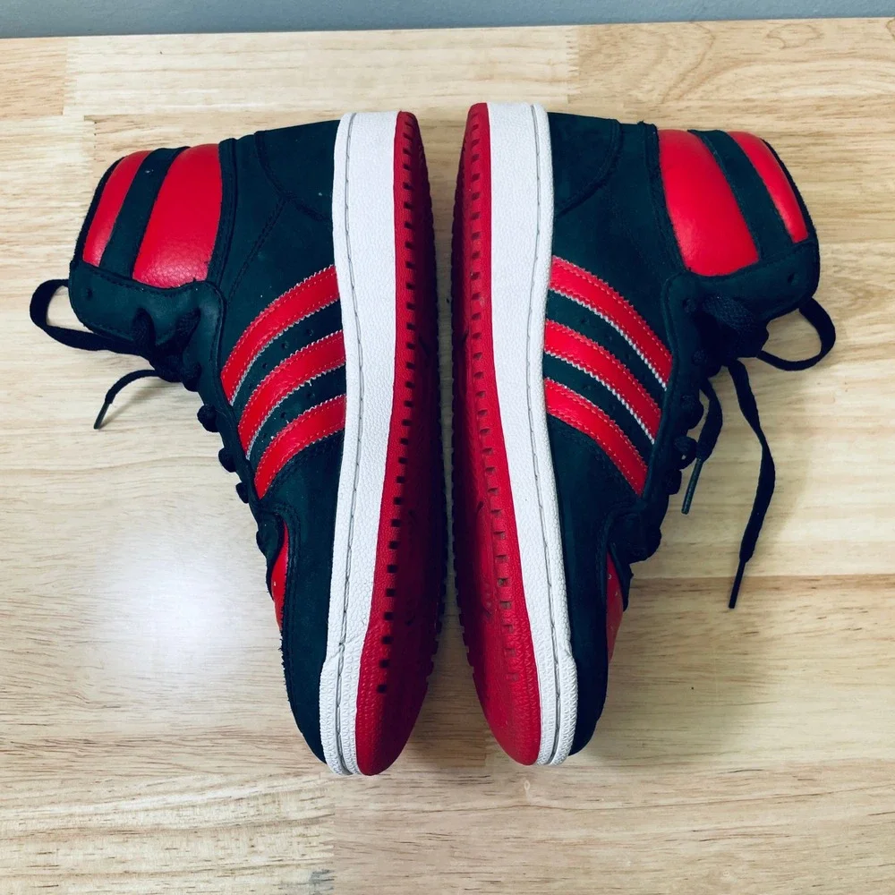 Adidas Top Ten Hi Black Red High Top Sneakers ID6728 Mens 6 Womens 7.5